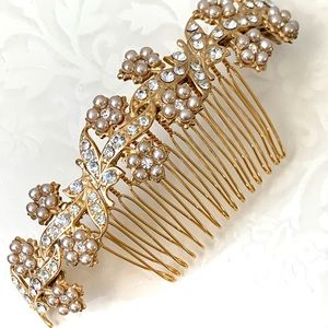 custom rhinestone pearl wedding hair accessory